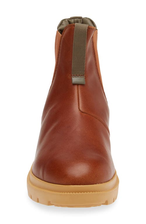 Shop Olukai Hehi Waterproof Chelsea Leather Lug Boot In Fox/hunter