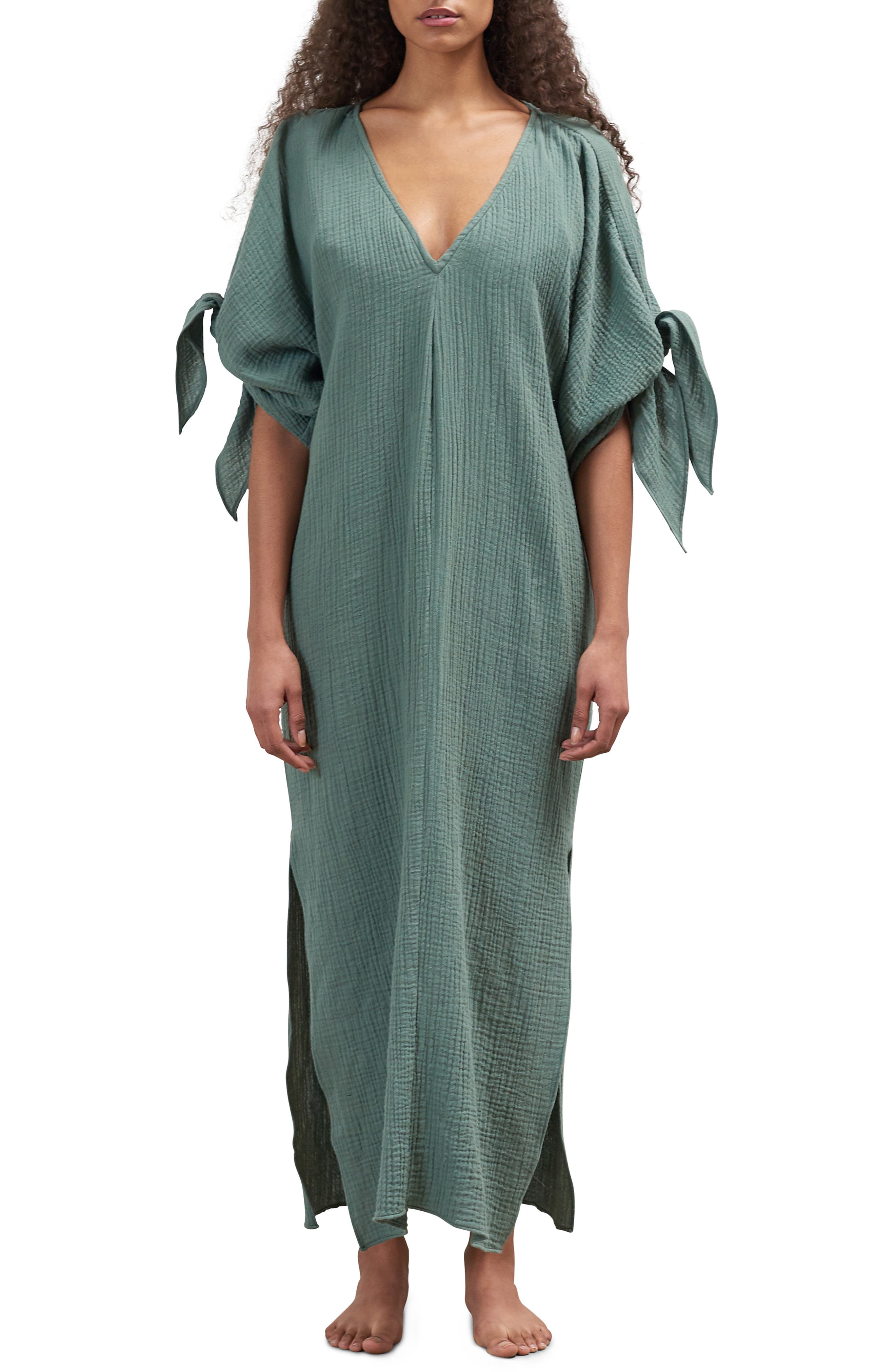 Mara Hoffman Tora Cover-Up Maxi Dress, Green