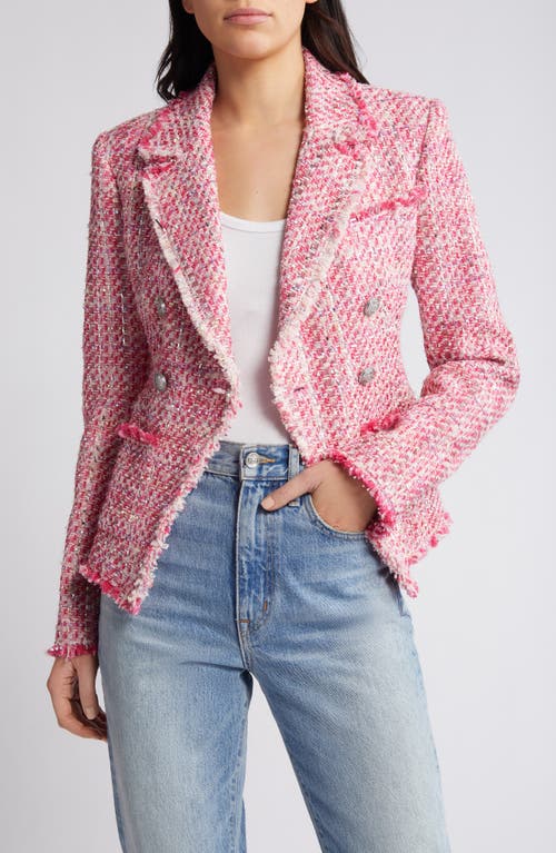 LoveShackFancy Duvel Tweed Jacket Bonbon Pink at Nordstrom,