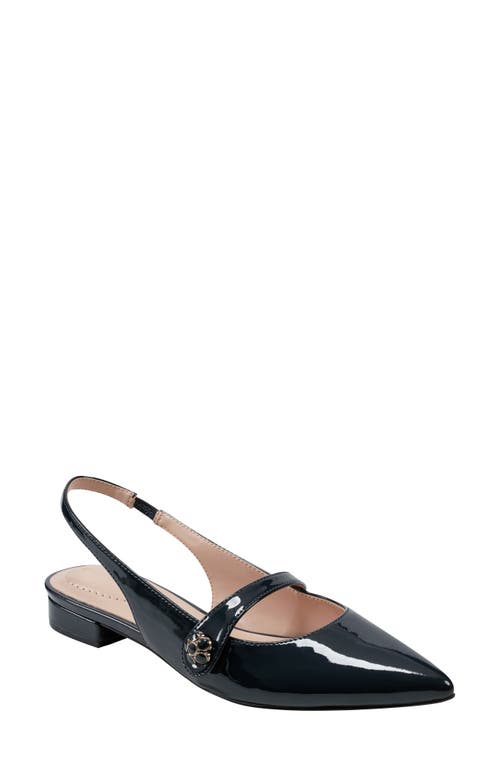 Shop Bandolino Aubriana Slingback Mary Jane Pointed Toe Flat In Dark Blue