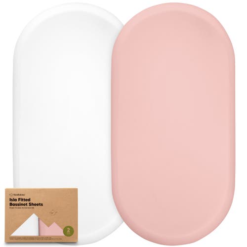 Keababies 2-pack Isla Fitted Bassinet Sheets In Rose