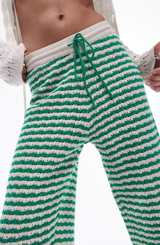 Shop Topshop Chunky Sweater Knit Pants In Medium Green