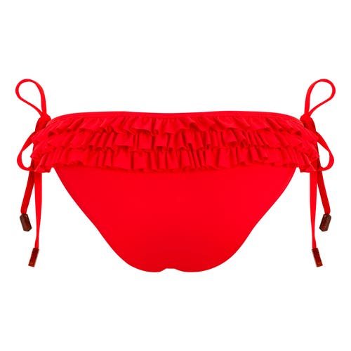 VILEBREQUIN SOLID SIDE TIE BIKINI BOTTOM WITH RUFFLE