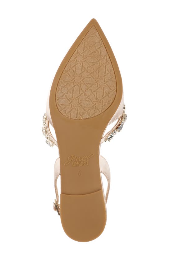 Jewel Badgley Mischka Camden Pointed Toe Slingback Flat In Champagne