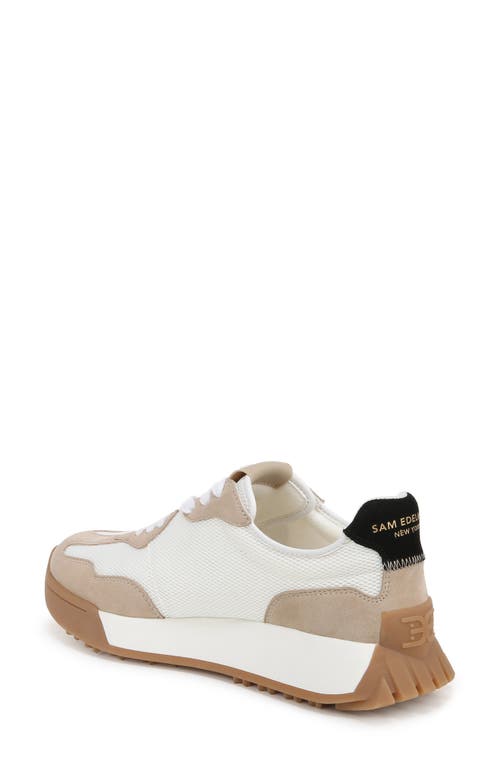 Shop Sam Edelman Langley Sneaker In White/tan/black