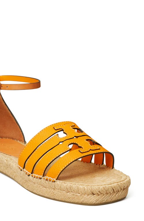 Shop Tory Burch Ines Ankle Strap Espadrille Platform Sandal In Orange Lily/brandy