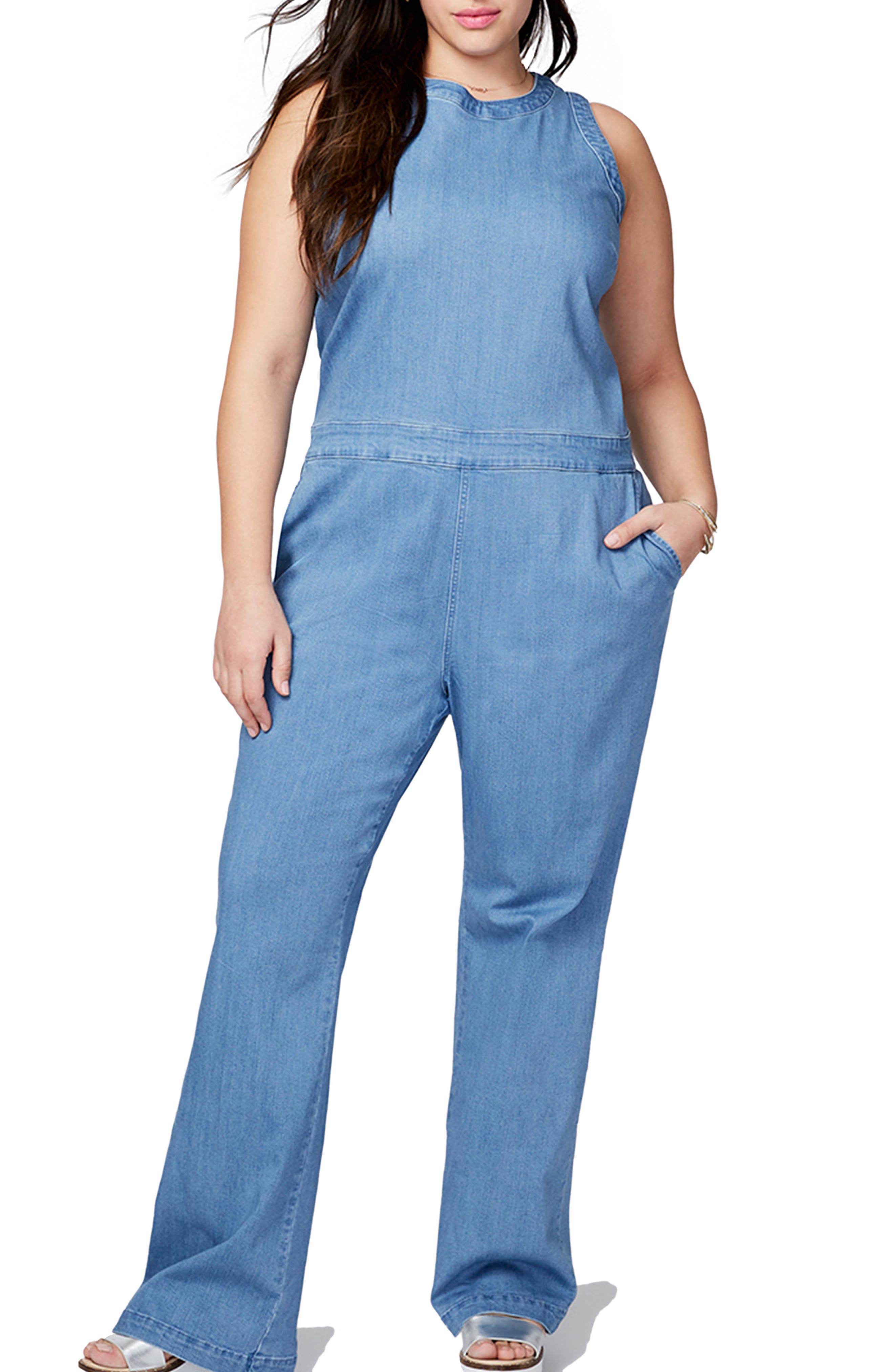 rachel roy denim jumpsuit