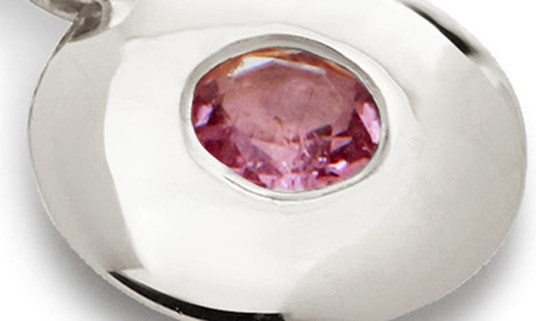 Monica Vinader Sterling Silver October Birthstone Chain Necklace Pink Tourmaline In Sterling Silver