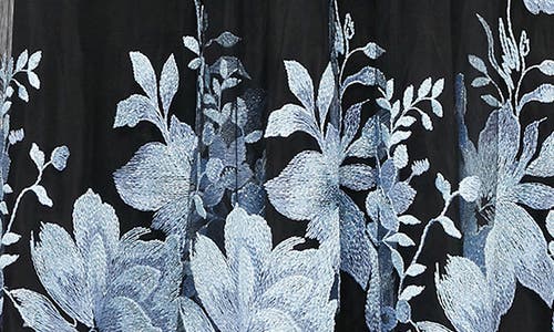 Alex Evenings Floral Embroidered Midi Dress In Black/hydran