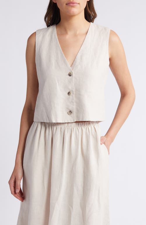 Shop Xirena Xírena Vida Linen Vest In Sugarcane