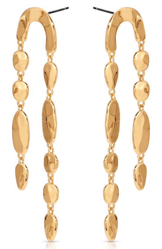 Shop Ettika Cascading Hammered Link Drop Earrings In Gold