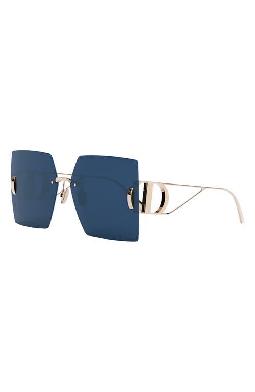 Dior 30montaigne 64mm Oversize Square Sunglasses In Gold Dh/blue