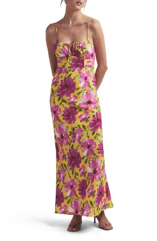 Shop Favorite Daughter The One That Got Away Floral Maxi Slipdress In Bold Camellia