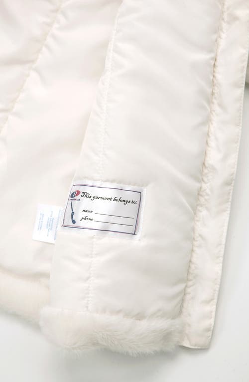 Rokka&rolla Toddler Lightweight Fleece Puffer Jacket In Ivory