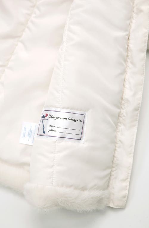 Shop Rokka&rolla Toddler Lightweight Fleece Puffer Jacket In Ivory