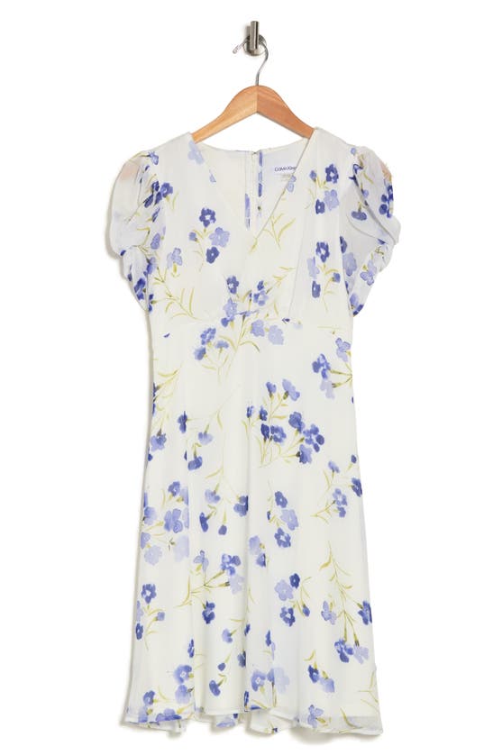 Calvin klein floral hot sale a line dress