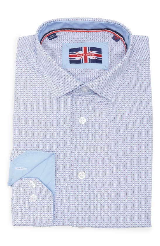 Shop Soul Of London Geometric Dot Dress Shirt In Blue