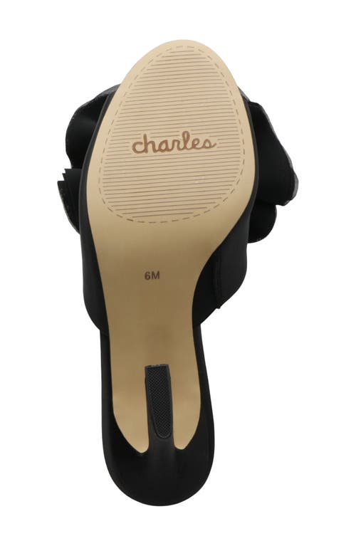 Charles By Charles David Karie Rosette Mule Pump In Black Satin