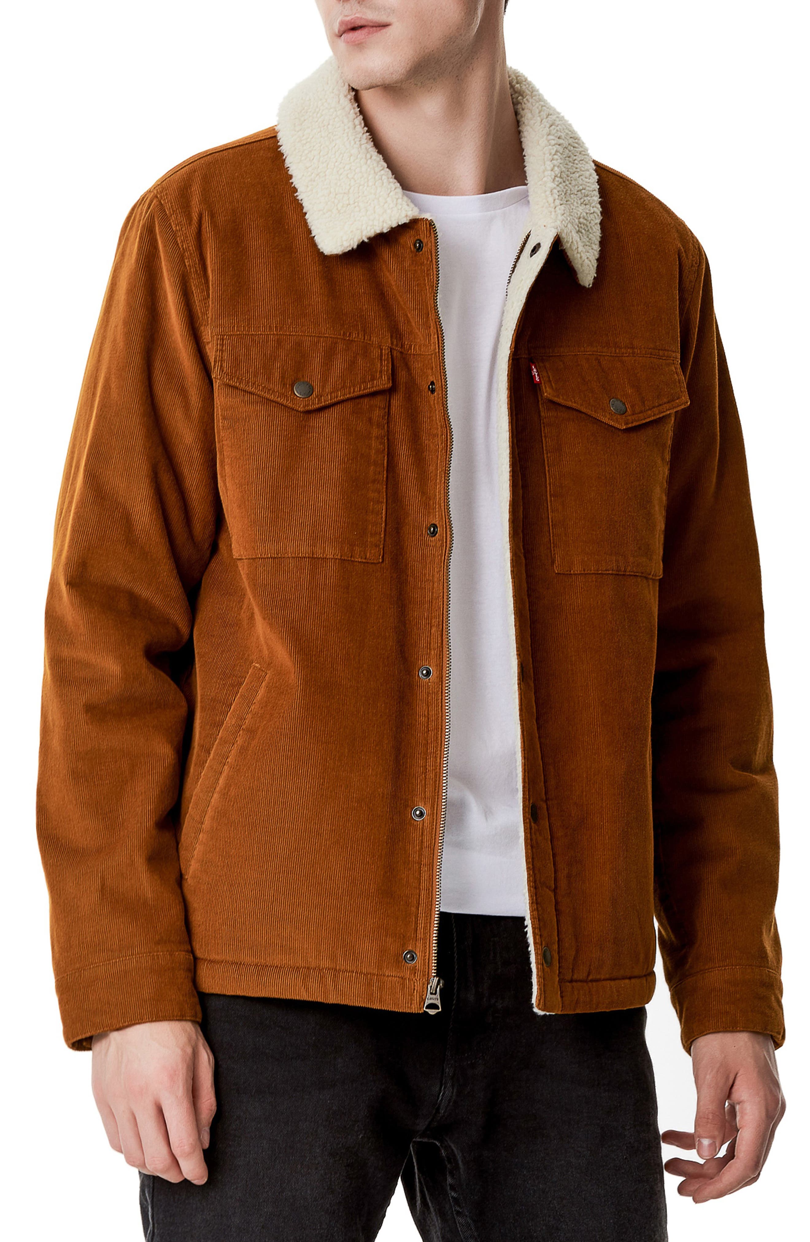 levi's corduroy faux shearling lined trucker jacket