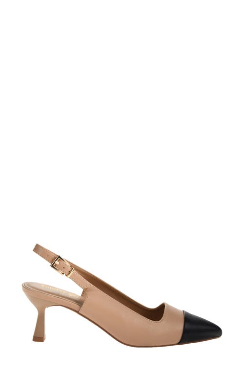 Chinese Laundry Mariella Slingback Pointed Cap Toe Pump In Beige/black