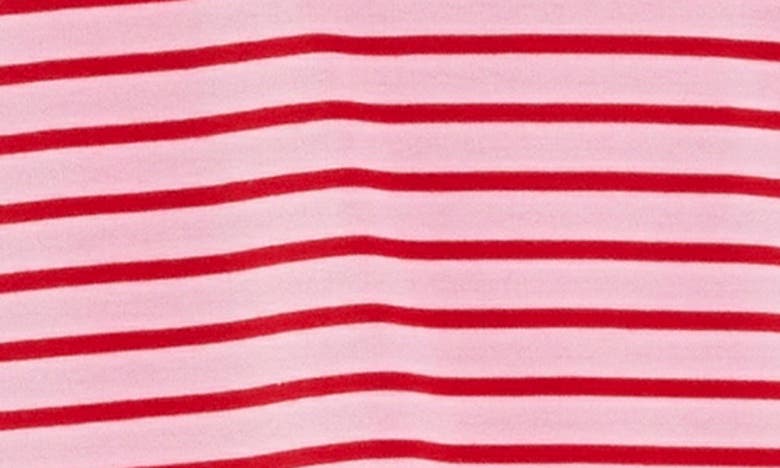 Shop English Factory Stripe Cotton T-shirt In Pink/ Red