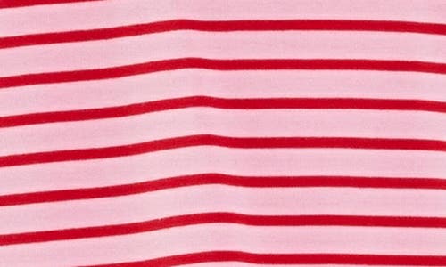English Factory Stripe Cotton T-shirt In Pink/red