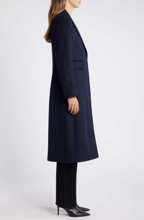 Shop Sam Edelman Single Breasted Wool Blend Reefer Coat In Navy