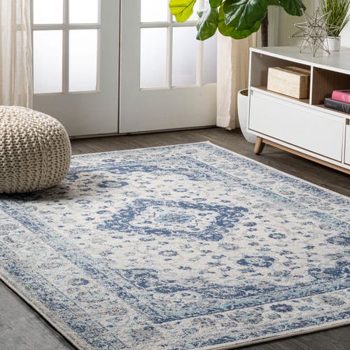 Jonathan Y Indhira Ornate Medallion Persian Area Rug In Blue/gray