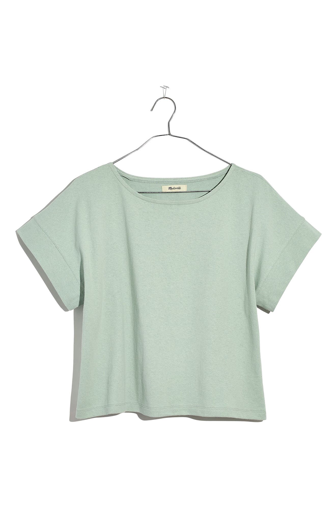 Madewell Boxy Crop Tee In Sage Mist 
