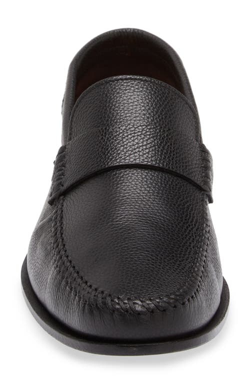 Shop Santoni Paine Moc Toe Loafer In Black