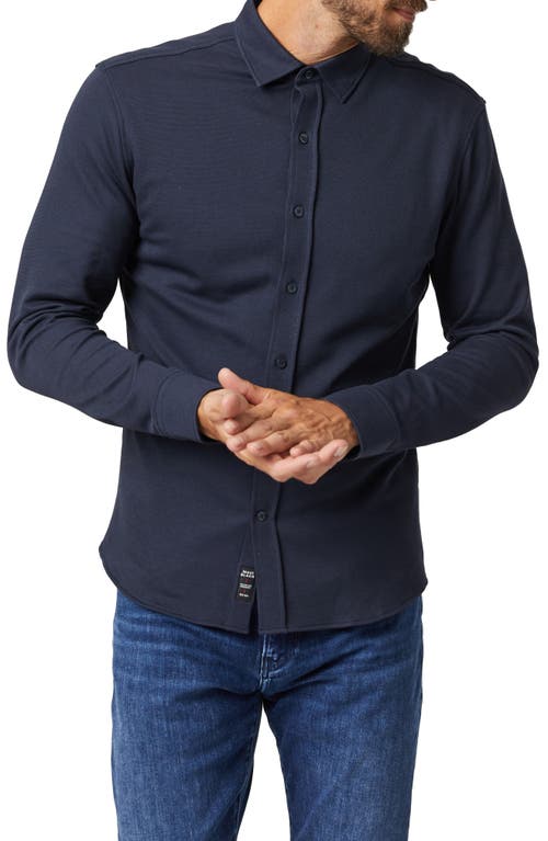 Piqué Button-Up Shirt in Mood Indigo