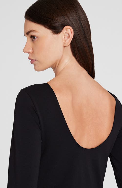 Shop Club Monaco Ballet Neck Scoop Back Top In Black