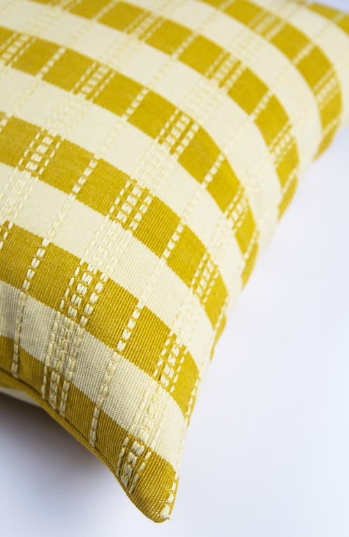 ARCHIVE NEW YORK ARCHIVE NEW YORK SANTIAGO GRID BOLD STRIPE HANDWOVEN COTTON SQUARE THROW PILLOW 