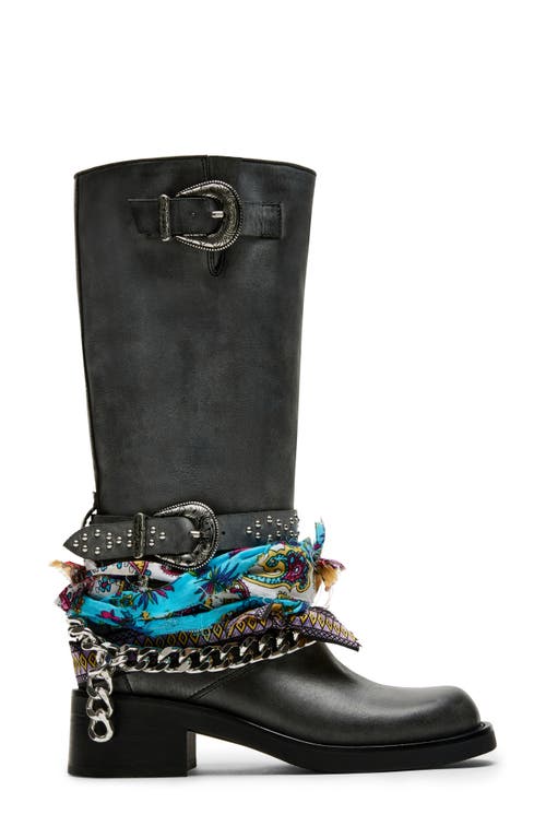 Steve Madden Rebel Moto Boot Black Distressed at Nordstrom,