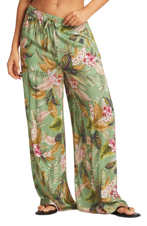 Cover-Up Palazzo Pants in Green