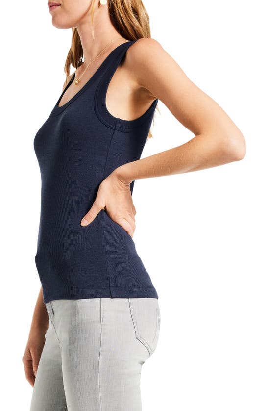 Nic + Zoe Nic+zoe Perfect Knit Rib Scoop Neck Tank In Dark Indigo