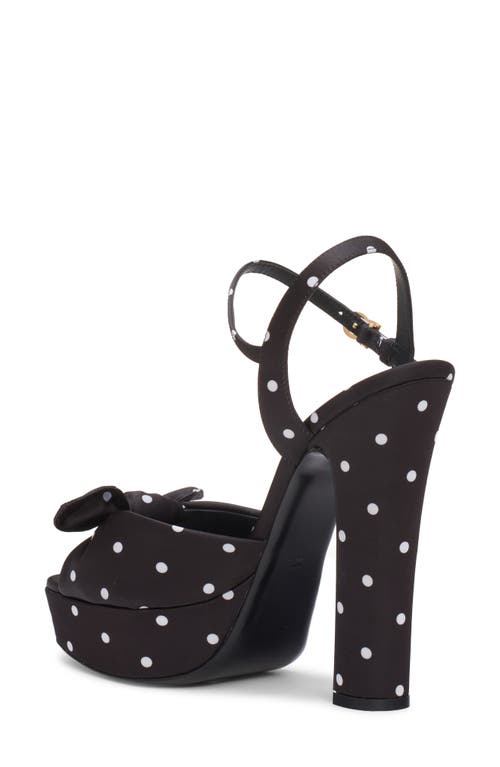 Dolce & Gabbana Keira Embellished Polka-dot Satin Sandals In Nero
