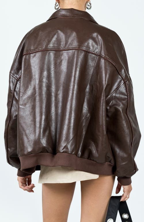 PRINCESS POLLY PRINCESS POLLY GOLDSMITH OVERSIZE FAUX LEATHER BOMBER JACKET