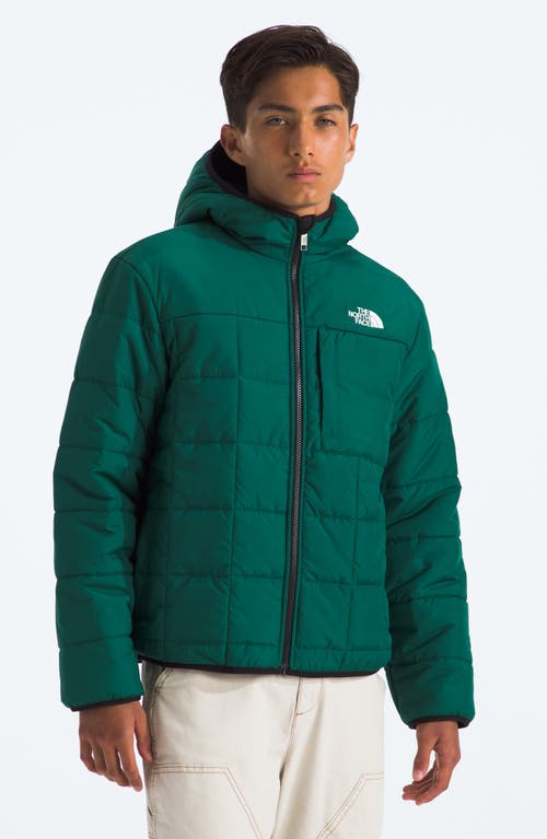 Shop The North Face Kids' Shasta Water Repellent Reversible Hooded Jacket In Evergreen