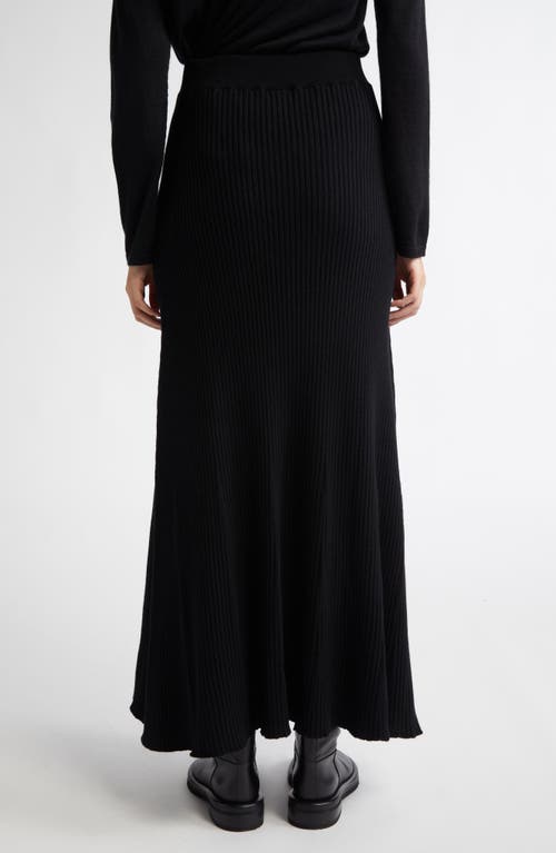 Shop Johnstons Of Elgin Cashmere Rib A-line Sweater Skirt In Black