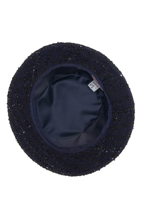 Shop Valentino Garavani Vlogo Signature Tweed Bucket Hat In Z0v Check Navy/oro