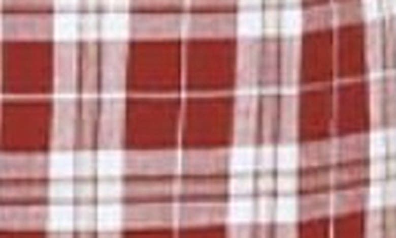 Jachs Madras Plaid Short Sleeve Cotton Button-down Shirt In Burgundy Plaid Madras
