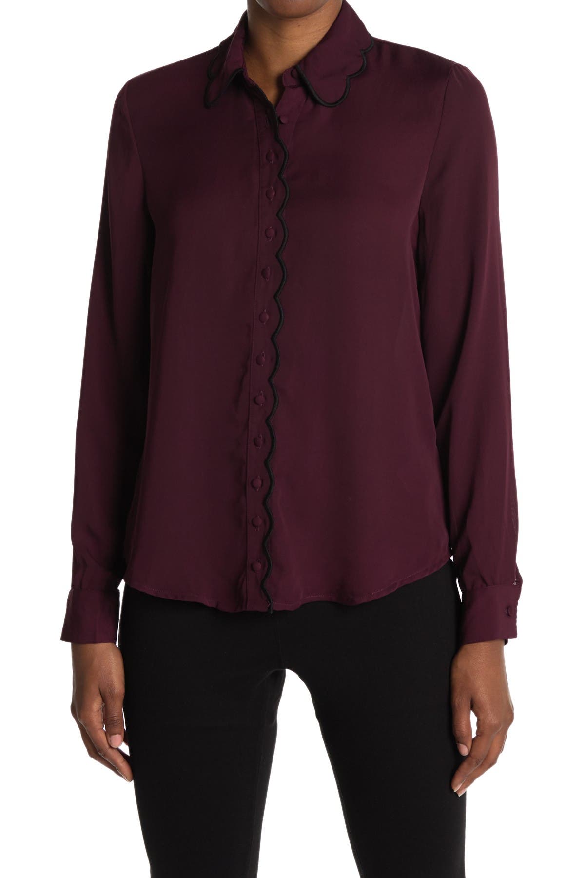 Laundry By Shelli Segal | Embroidered Scallop Detail Blouse | Nordstrom ...