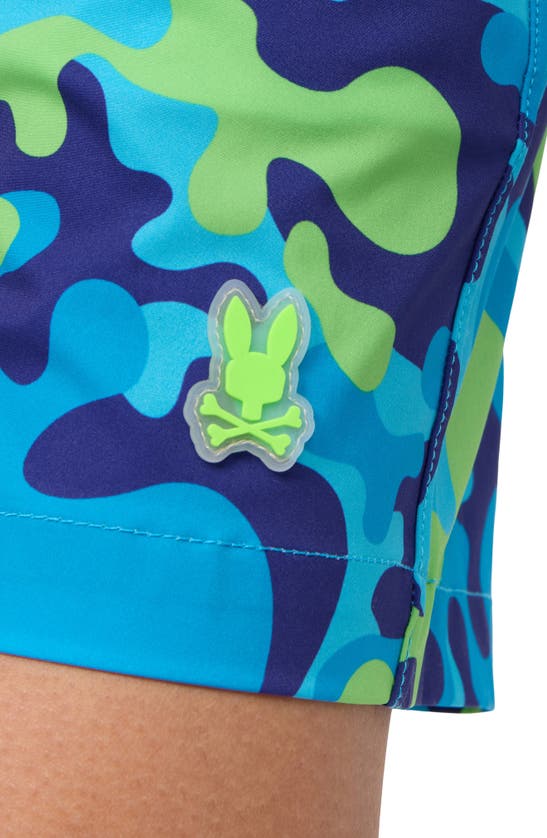 Shop Psycho Bunny Kids' Gerry Swim Trunks In Aquarius