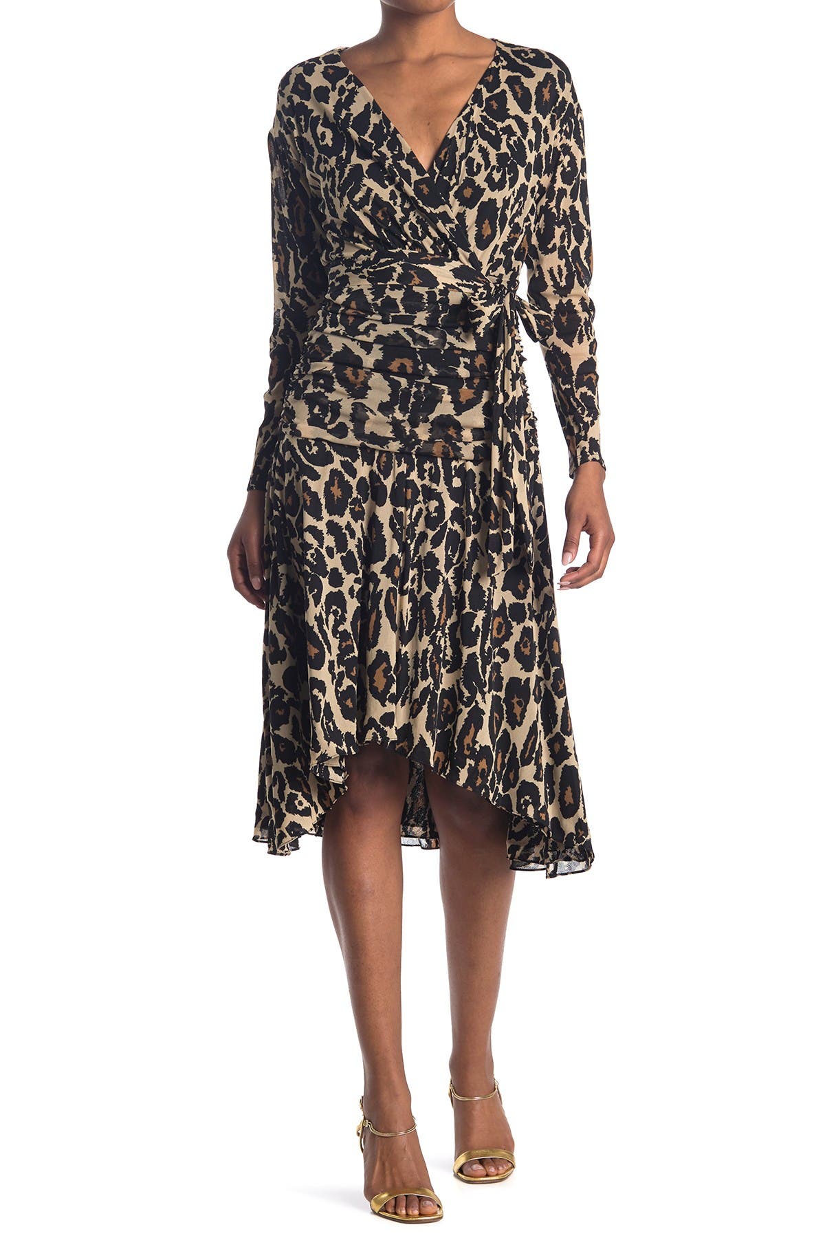 Rilynn Faux Wrap Patterned Dress 