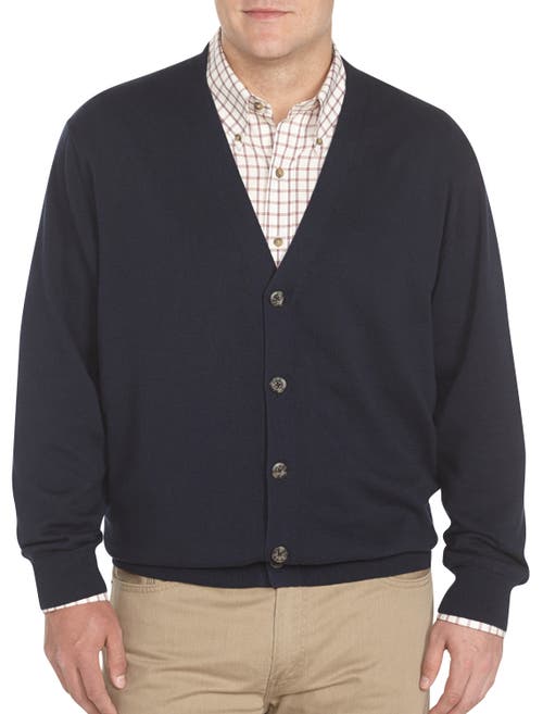 Harbor Bay By Dxl V-neck Cardigan In Midnight