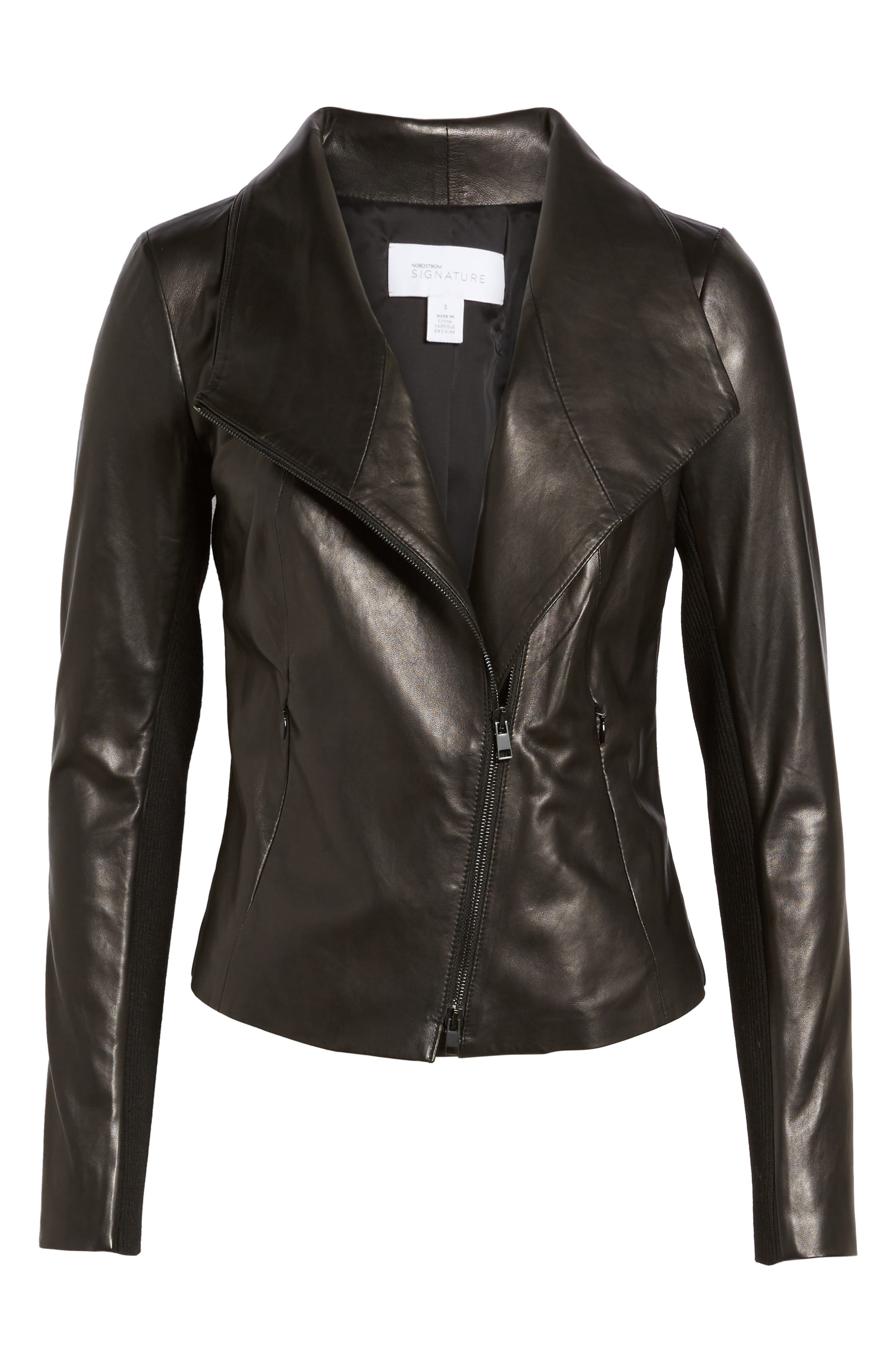 nordstrom signature leather jacket