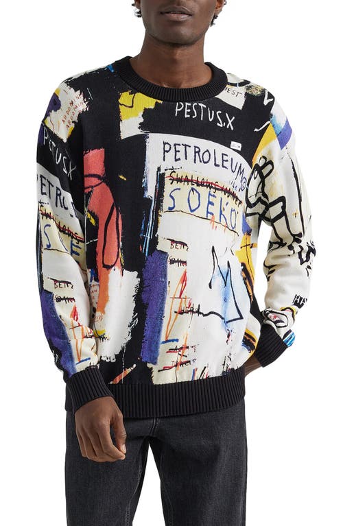 x Basquiat Print Cotton Graphic Sweater in Black