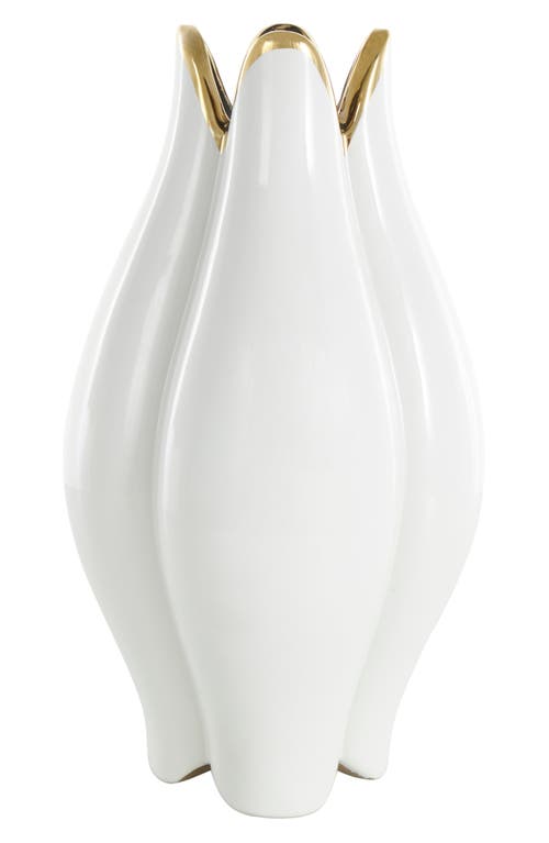 Ginger Birch Studio Ceramic Flower Vase In White