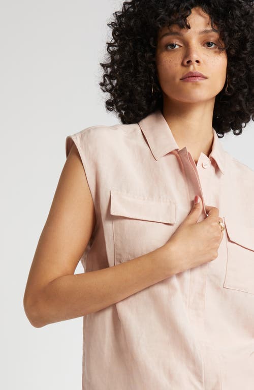 Shop Nordstrom Dolman Sleeve Flap Pocket Button-up Shirt In Pink Smoke